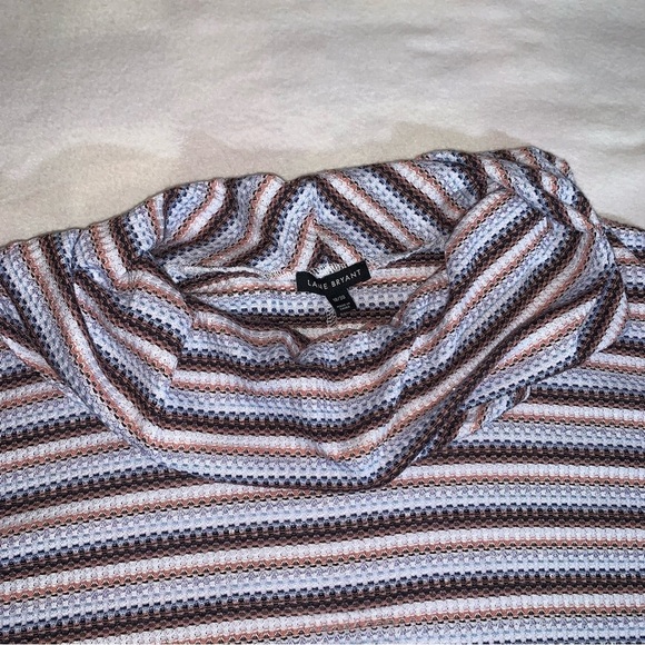 Lane Bryant Striped Tunic Long Sleeve Cowl Neck Hacci Tunic Sz 18/20 - Picture 2 of 6